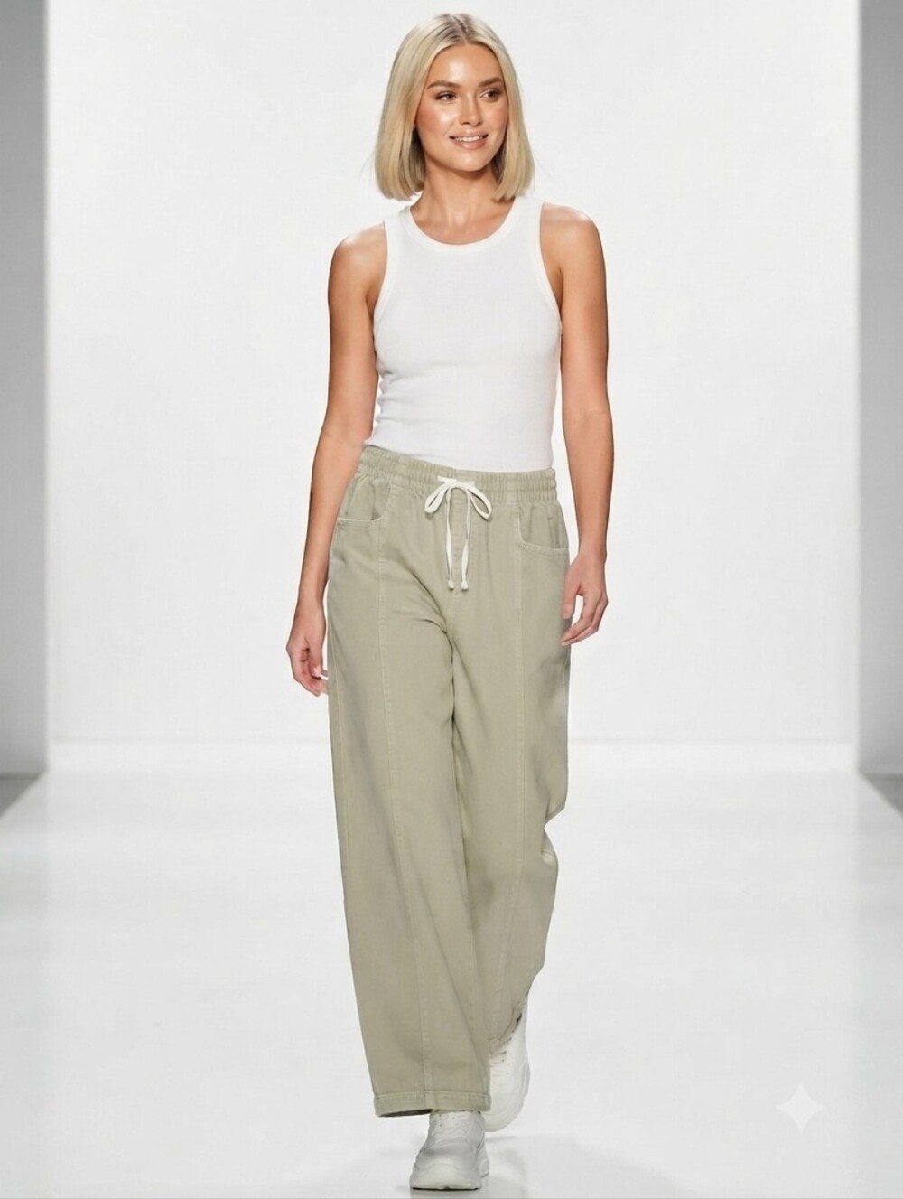 Universal Thread High-Rise Wide-Leg Cargo Pull-On Pants Khaki Green XL NWT